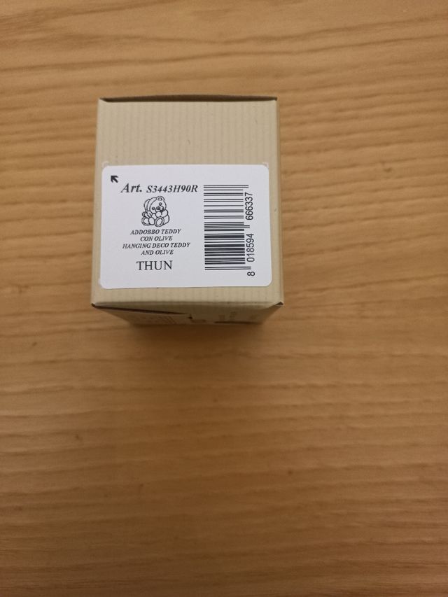 Teddy con olive Thun addobbo per albero di Natale.