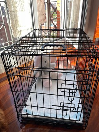 Jaula para Perros Plegable con 2 Puertas Feandrea