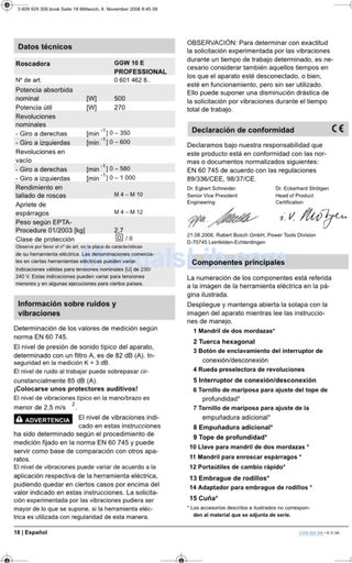 TALADRO ROSCADOR BOSCH GGW 10 E 500 W