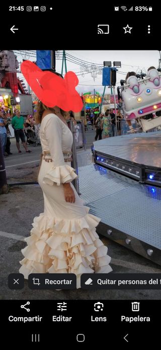 Traje gitana beige Feria