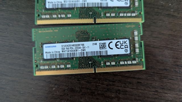 RAM portatile DDR4 3200 mhz da 16 GB.
Samsung