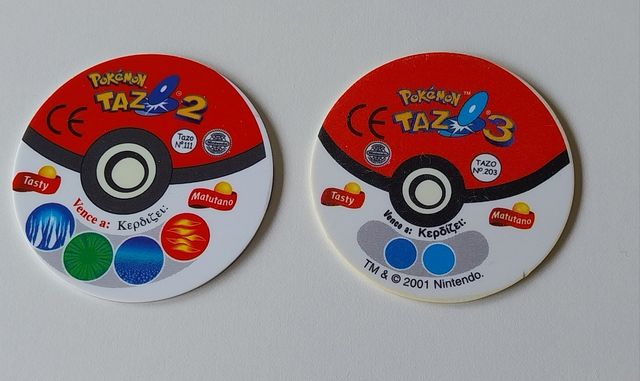 2 tazos Pokemon.