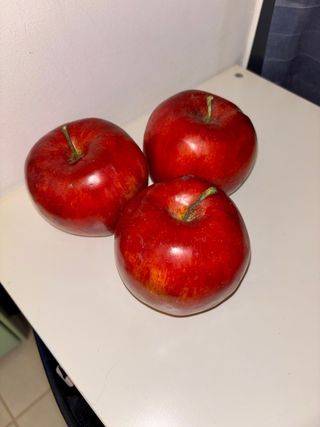 Set 3 Mele Rosse Ornamentali Finte