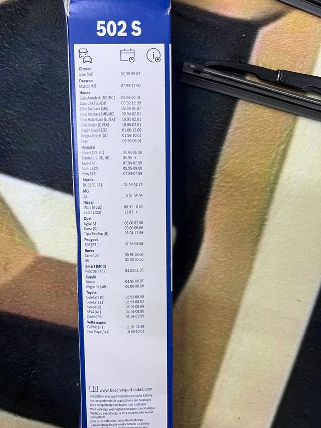 Escobillas limpiaparabrisas 500mm/400mm