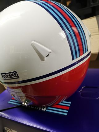Casco de rally sparco Martini edition.