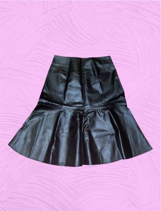 falda polipiel negra