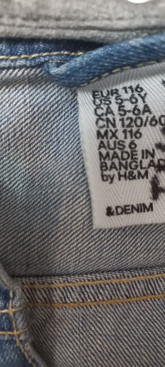 Chaqueta vaquera niño 6 años 116 cm