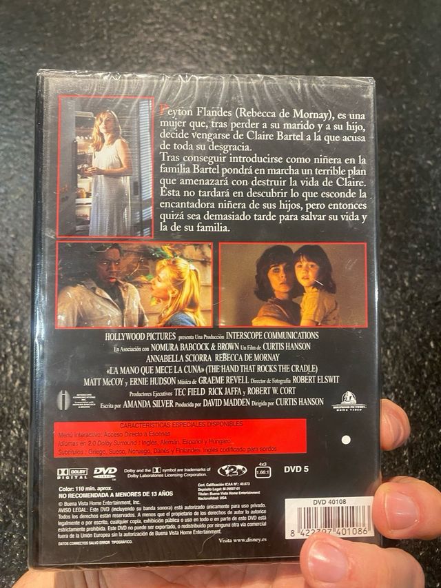 Dvd : La mano que mece la cuna 
NUEVO a estrenar. 