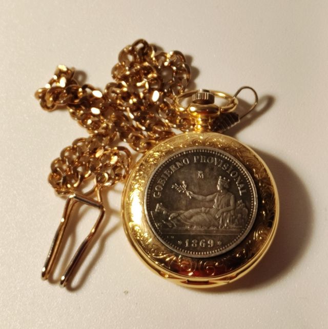 Reloj con juego de poker y baraja de cartas. Nuevo