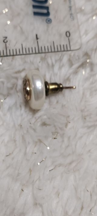 Pendientes de perla y rosa dorada