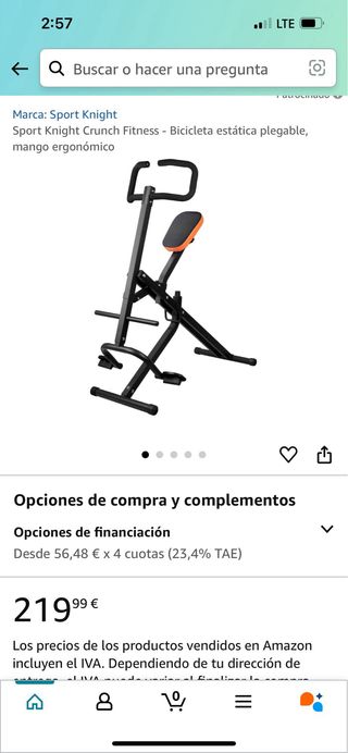 Bicicleta estatica plegable