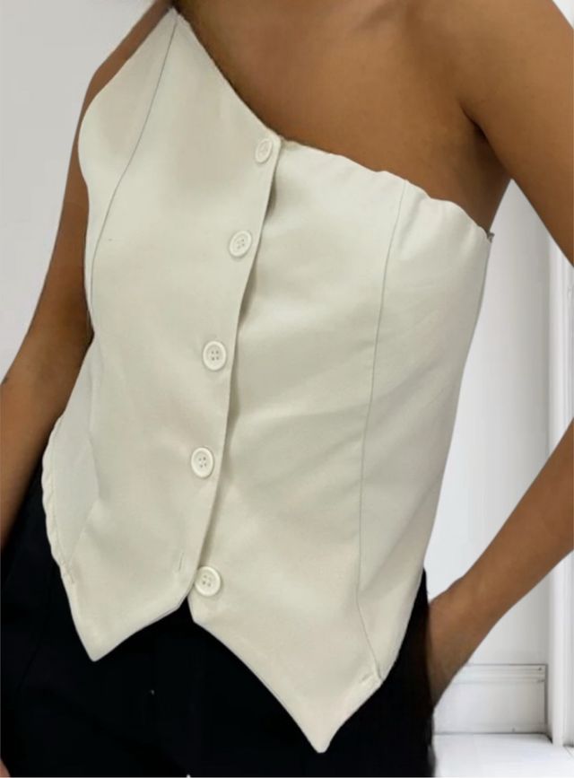 Top corset asimetrico