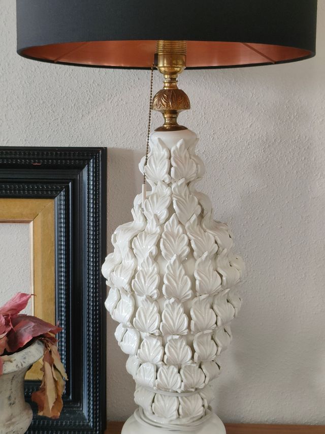 Lámpara cerámica Manises blanca Hispania grande 