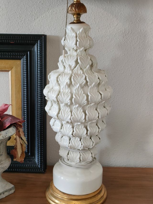 Lámpara cerámica Manises blanca Hispania grande 