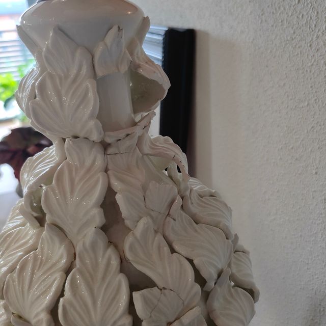 Lámpara cerámica Manises blanca Hispania grande 