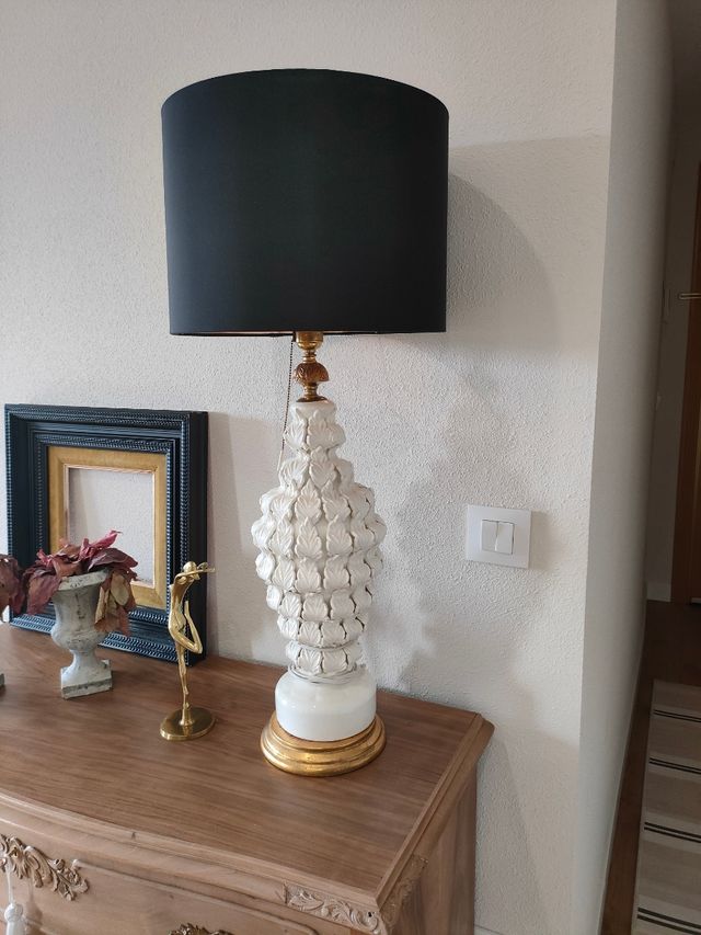 Lámpara cerámica Manises blanca Hispania grande 