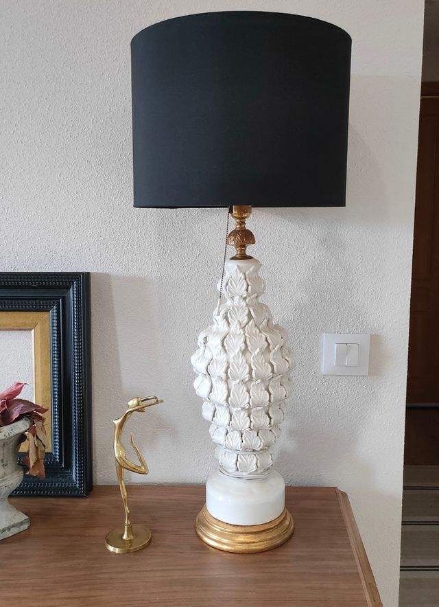 Lámpara cerámica Manises blanca Hispania grande 