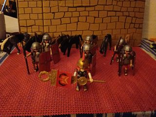 Playmobil pretoriano con estandarte y 7 Playmobil 