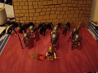 Playmobil pretoriano con estandarte y 7 Playmobil 