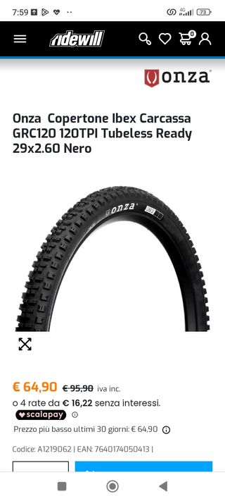 Coppia copertoni MTB enduro 29x2,60 120 tipi tubel