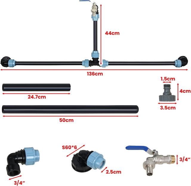 NOVO conjunto de conexão de torneira do tanque IBC 2 ou 3