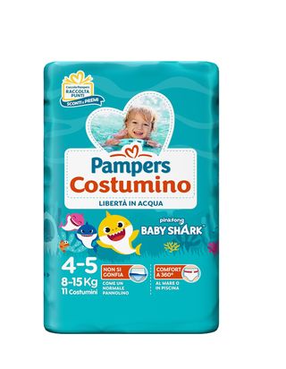 11 pcs Pampers Traje Mar Piscina Talla 4 (8-15 kg)