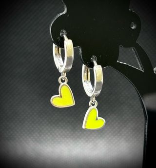 PENDIENTES CORAZON VERDE AGATHA PLATA 925