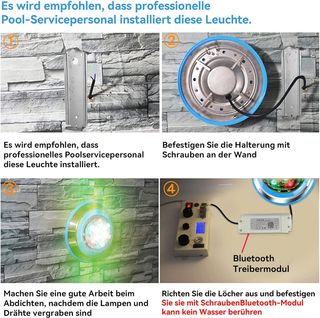 Foco led de piscina RGB Wifi 54W 12-24v 29cm