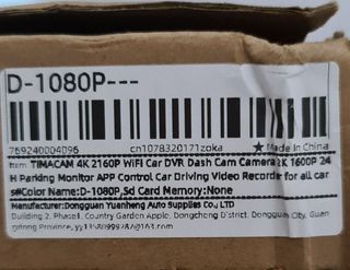 Camara delantera grabación 4K para coche