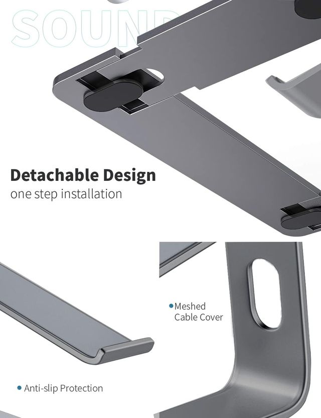 Suporte para computador portátil em alumínio de 10" a 15.6"