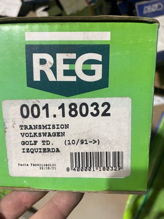 Palier transmisión Volkswagen Golf TD izquierdo 91