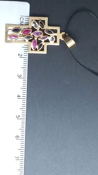 J - 0672 Cruz con piedras de colores