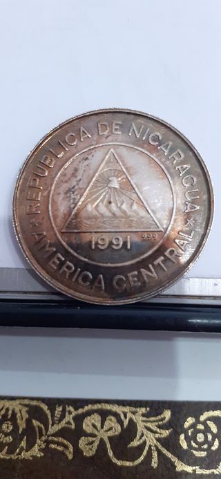 Moneda de plata de 10 Córdobas, Nicaragua 1991
