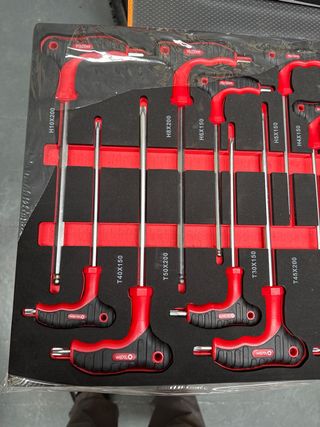 Juego de herramientas Torx y allen en espuma