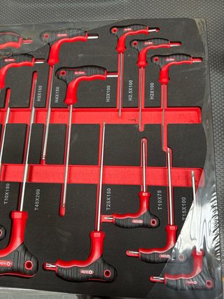 Juego de herramientas Torx y allen en espuma