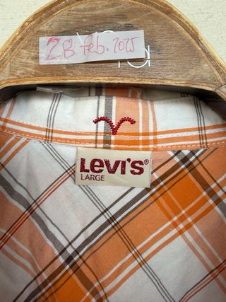 VINTAGE camisa cowboy cuadros LEVIS talla L 