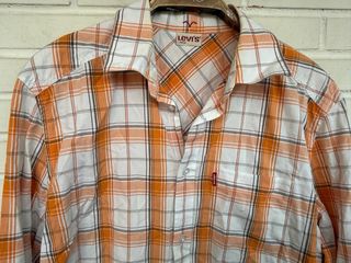 VINTAGE camisa cowboy cuadros LEVIS talla L 