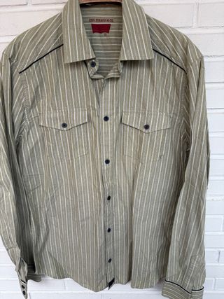 VINTAGE camisa cowboy rayas LEVIS talla L 