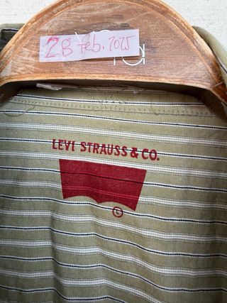 VINTAGE camisa cowboy rayas LEVIS talla L 