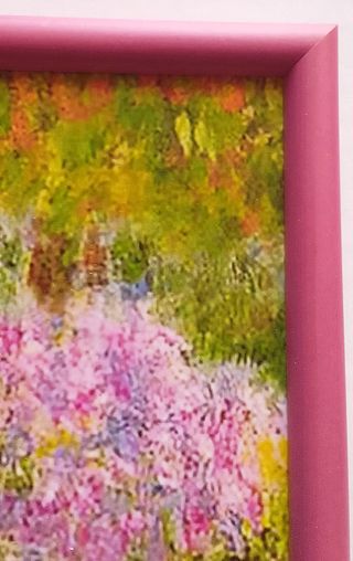 Monet Iris Stampa con cornice rosa opaca cm 15x20