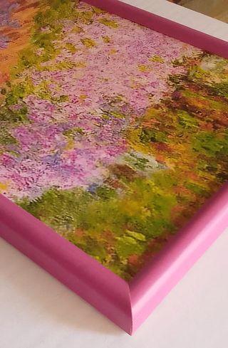 Monet Iris Stampa con cornice rosa opaca cm 15x20