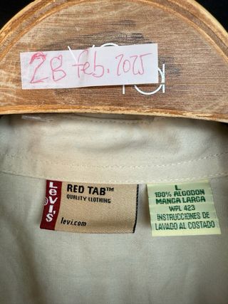 LEVIS RED TAB camisa beige talla L VINTAGE 