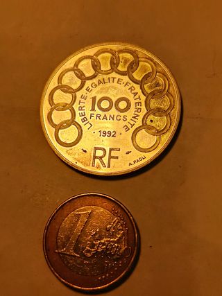Moneda plata de 15 ecus- 100 francos Francia 1984