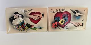 Lotto di 2 cartoline d'epoca