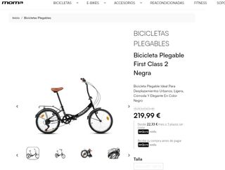 Bicicleta plegable moma bikes first class