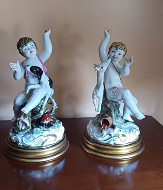 Pareja Ángeles de porcelana 