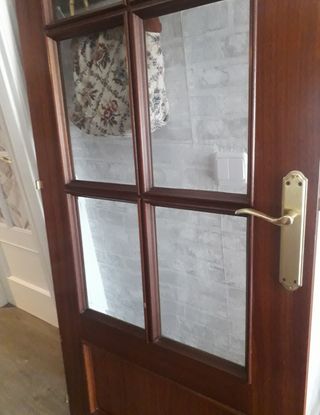 Puertas madera , cristal biselado