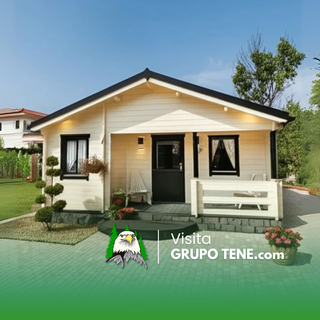 Casa prefabricada de madera 52m2 con porche