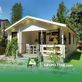 Casa prefabricada de madera 52m2 con porche