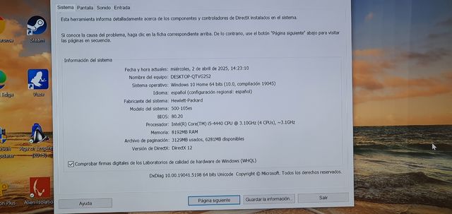Ordenador de sobremesa HP i5